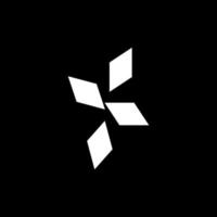 abstraktes schwarzes dynamisches flaches Tech-Logo vektor