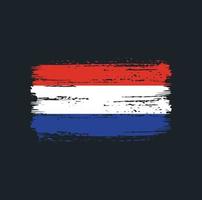 niederländische flagge pinselstriche. Nationalflagge vektor