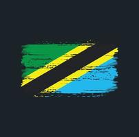 tanzania flagga penseldrag. National flagga vektor