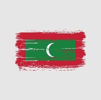 maldivernas flagga penseldrag. National flagga vektor