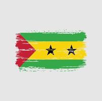 Pinselstriche der Flagge von Sao Tome und Principe. Nationalflagge vektor
