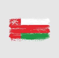 Pinselstriche der omanischen Flagge. Nationalflagge vektor