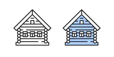 kleine Hüttenikone. Dorfhaus-Symbol. Vektor-Illustration. vektor