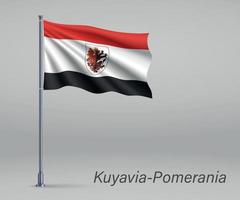 Wehende Flagge der Woiwodschaft Kujawien-Pommern - Provinz vektor