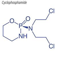 Vektorskelettformel von Cyclophosphamid. vektor