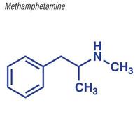 Vektorskelettformel von Methamphetamin. vektor
