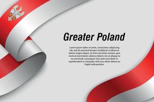schwenkendes band oder banner mit flagge der polnischen provinz vektor