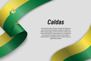 schwenkendes band oder banner mit flaggenabteilung kolumbiens vektor