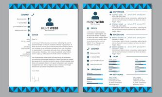 Curriculum Vitae Resume Cover Blue Header Footer Mall vektor