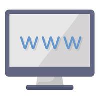 Suche nach Webbrowser-Symbol im flachen Stil, World Wide Web-Vektor vektor