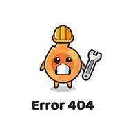 Fehler 404 mit dem niedlichen Pfeifenmaskottchen vektor