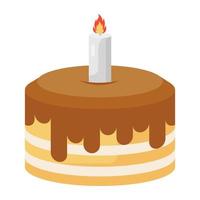 Kerze brennt auf Kuchen, Osterkuchen-Vektordesign vektor