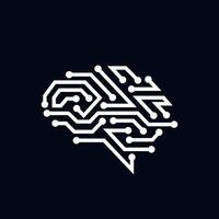 hjärnteknik. logotyp om artificiell intelligens vektor
