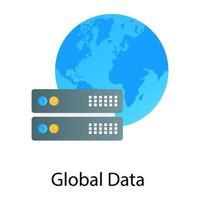gradientvektor av globala data, världsomspännande datacenter vektor