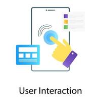 fingersvepning på smartphoneskärmen som visar användarinteraktionsvektor i gradientstil vektor