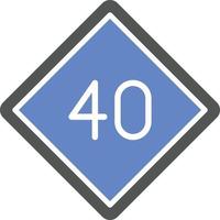 40 Geschwindigkeitsbegrenzung Symbolstil vektor
