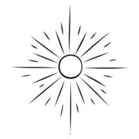 Esoterische Symbole der Sonne. himmlische Zeichen. vektorillustration im handgezeichneten stil vektor