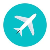 flygplan i flat con som visar flygplansläge för en app vektor