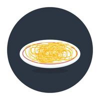 Spaghetti-Symbol, editierbarer flacher abgerundeter Vektor