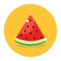 eine köstliche und erfrischende Wassermelonenfrucht, editierbares flaches Icon-Design vektor