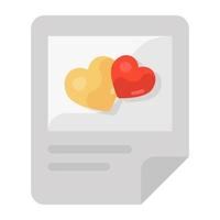 äktenskap hälsning mail, platt ikon av kärleksbrev vektor