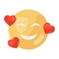 romantisk kärlek klistermärke, platt ikon av hjärta emoji vektor