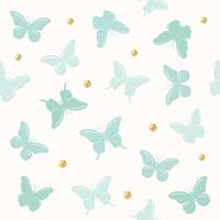 Fjärilar med glitter prickar sömlösa mönster vektor