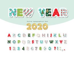 Schriftart des neuen Jahres 2020 vektor