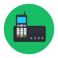 trådlös telefon vektordesign, elektronisk telekommunikationsenhet i redigerbar vektor