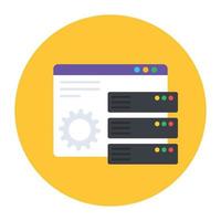 datalagringskoncept, redigerbar platt rundad ikon vektor