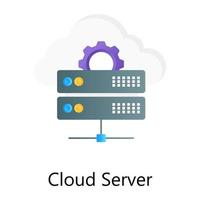 Cloud-Server-Symbol, Wolke mit Datenserver vektor