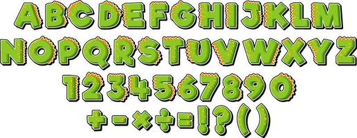 Schriftdesign für englische Alphabete und Zahlen vektor