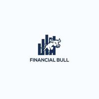 finansiella bull logotyp design. handel tjur diagram, finans logotyp. ekonomi finans diagram stapel företag produktivitet logotyp ikon. vektor