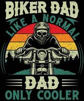 biker pappa som en vanlig pappa t-shirt design för motorcykelälskare vektor