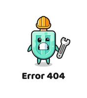 Fehler 404 mit dem süßen Eis am Stiel-Maskottchen vektor
