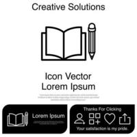 Buch-Bleistift-Icon-Vektor eps 10 vektor