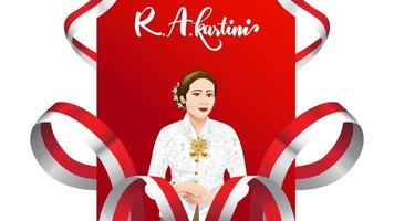 kartini tag, ra kartini die helden der frauen und der menschenrechte in indonesien. Banner-Template-Design-Hintergrund - Vektor