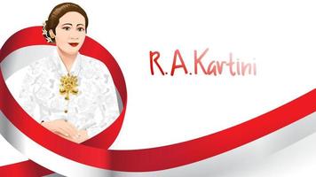 kartini dag, ra kartini kvinnors hjältar och mänskliga rättigheter i Indonesien. banner mall design bakgrund - vektor