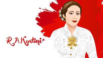 kartini tag, ra kartini die helden der frauen und der menschenrechte in indonesien. Banner-Template-Design-Hintergrund - Vektor