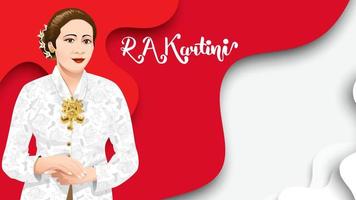 kartini tag, ra kartini die helden der frauen und der menschenrechte in indonesien. Banner-Template-Design-Hintergrund - Vektor