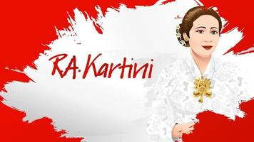 kartini tag, ra kartini die helden der frauen und der menschenrechte in indonesien. Banner-Template-Design-Hintergrund - Vektor