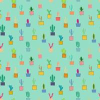 kaktus sömlösa mönster bakgrund. vektor illustration för tyg och presentpapper design.