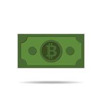 valuta ikon. sedlar med bitcoin tecken platt vektor ikon