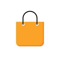 Orangefarbenes Einkaufstaschensymbol isoliert auf dem Hintergrund. modernes flaches piktogramm, geschäft, marketing, internetkonzept. trendiges einfaches Vektorsymbol für Website-Design oder Schaltfläche zur mobilen App. Logo vektor