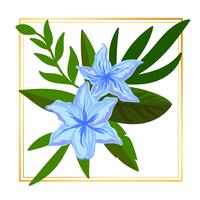 Ljusblå inramad blomma vektor