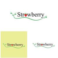 jordgubbe logotyp vektor ikon bakgrund mall illustration