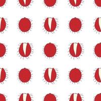 Obst Rambutan nahtloses Muster, tolles Design für jeden Zweck. handgezeichnetes Stoffmuster. gesunder lebensmittelhintergrund. Vektor flache Sommergrafik. auf weißem Hintergrund.