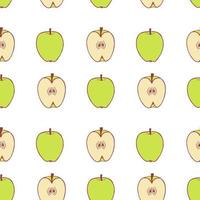 frukt äpple sömlöst mönster, bra design för alla ändamål. handritad tyg texturmönster. hälsosam mat bakgrund. vektor platt stil sommar grafik. på vit bakgrund.