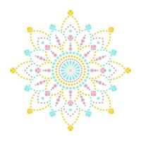 prickmålning möter mandalas. aboriginal stil av prickmålning och kraften i mandala. dekorativ blomma vektor