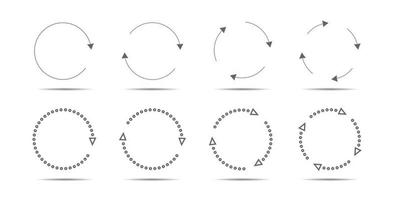 uppsättning av grå cirkel pilar. vektor ikoner